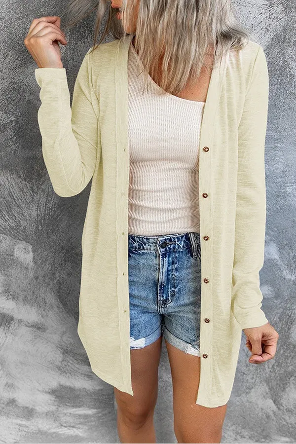Casual Button Front Open Front Cover Up