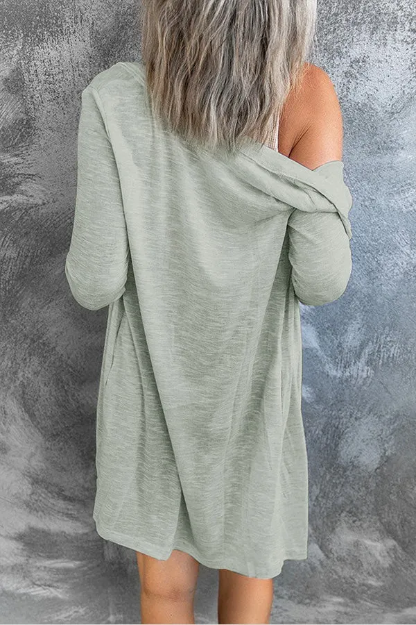 Casual Button Front Open Front Cover Up