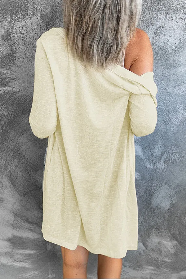 Casual Button Front Open Front Cover Up