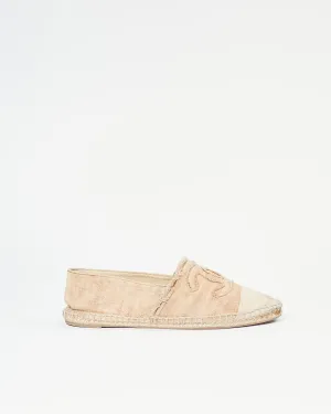 Chanel Beige CC Canvas Logo Espadrilles - 38