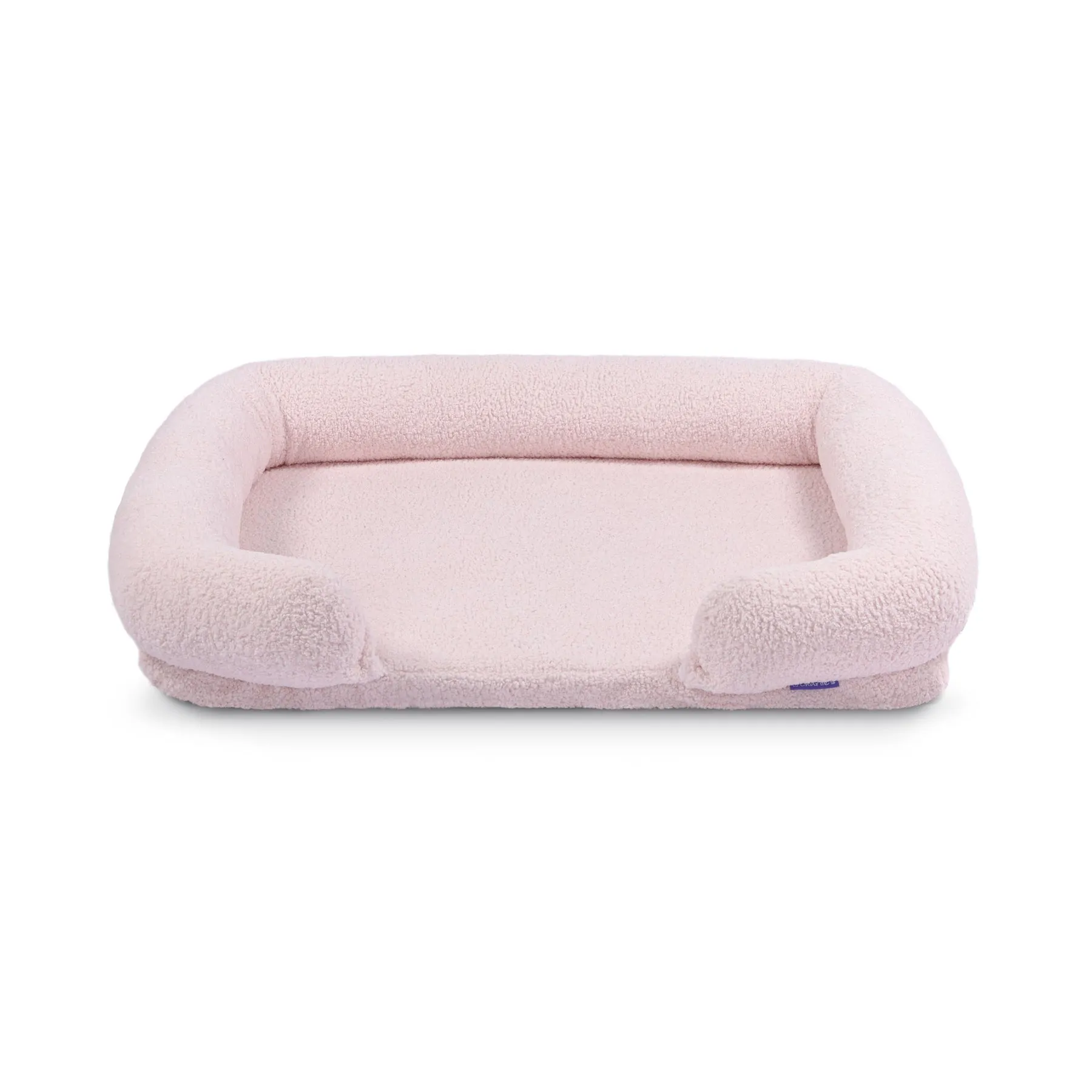 Charlie's Teddy Fleece Orthopedic Memory Foam Sofa Dog Bed with Bolster Pink Medium