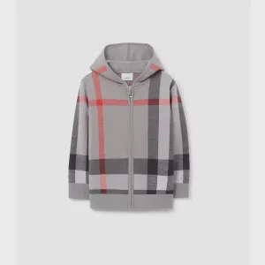 Check Wool Zip Hoodie