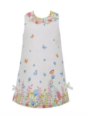 Claire & Charlie- A-Line Garden Print Dress with Scalloped Collar
