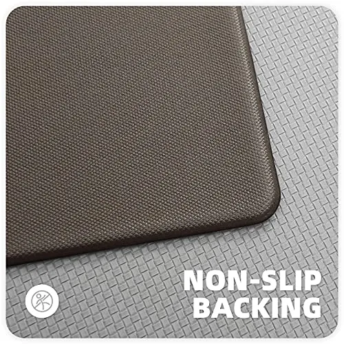 Color G Kitchen Rugs, Kitchen Rug Set 2 Piece Kitchen Runner Rug Kitchen Floor Mat, Cushioned Anti Fatigue Kitchen Mat Non Skid Waterproof Comfort Standing Kitchen Rug, 17"x29" 17"x59", Grey