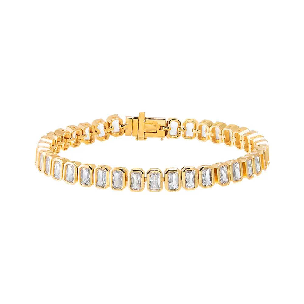 Colored Bezel Baguette Tennis Bracelet