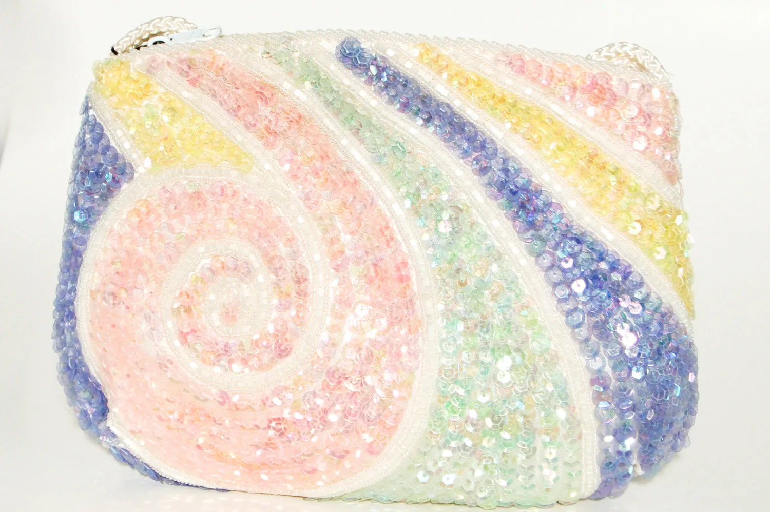Colorful Beaded Purse with Swirl Design by La Regale LTD