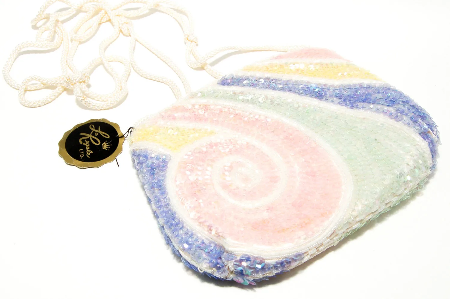 Colorful Beaded Purse with Swirl Design by La Regale LTD