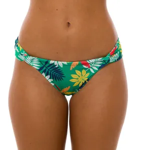 Colorful Leaves Brazilian Classic Side Scrunch Bikini Bottom