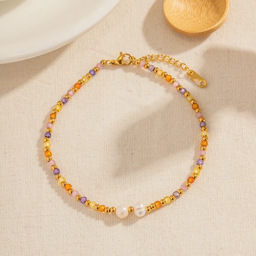 Creative Design Colorful Bead String Anklet