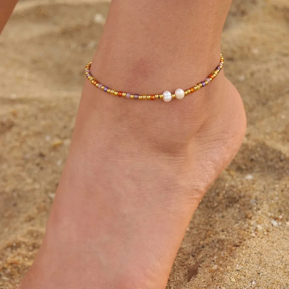 Creative Design Colorful Bead String Anklet