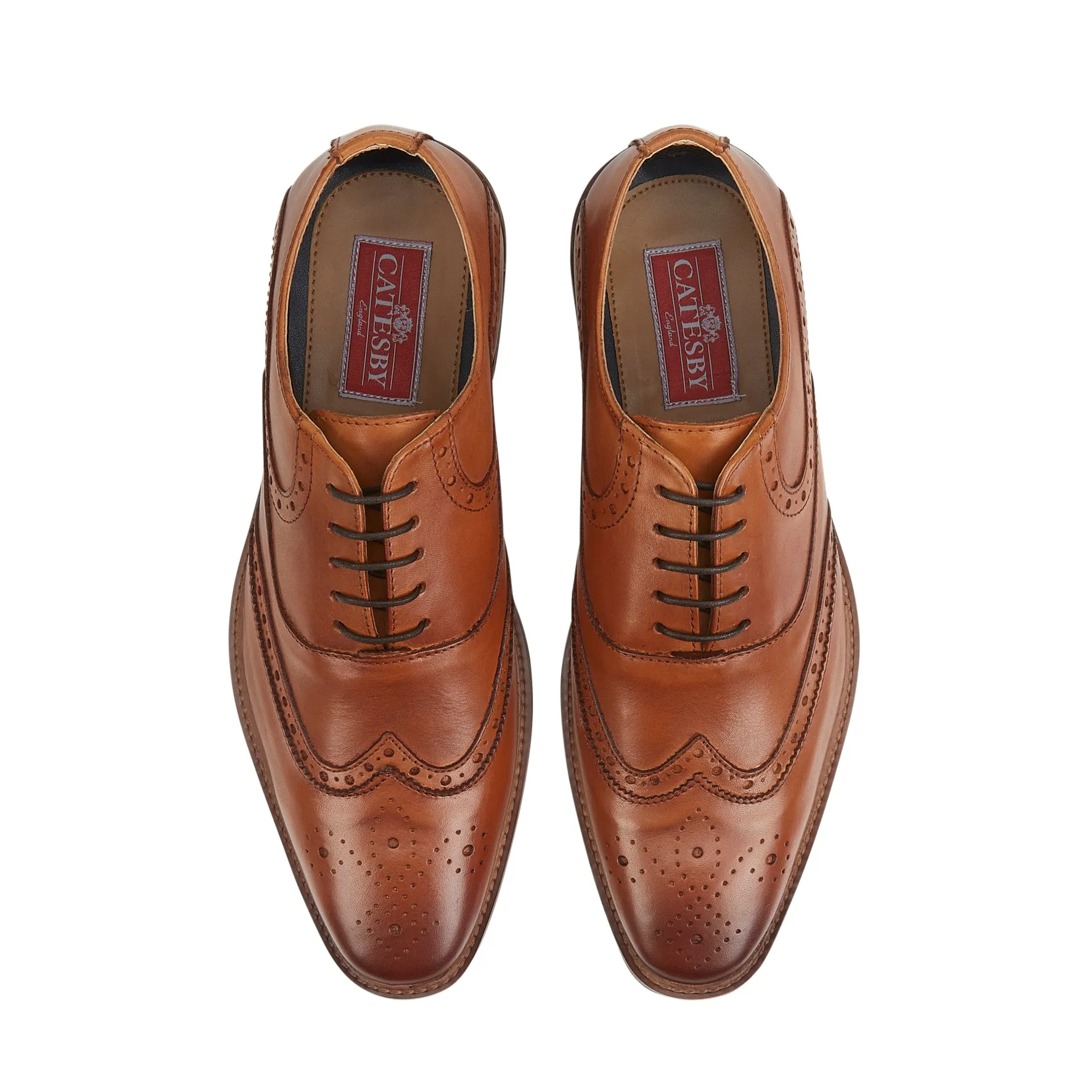 Crest Men's Brogue Shoes - Tan