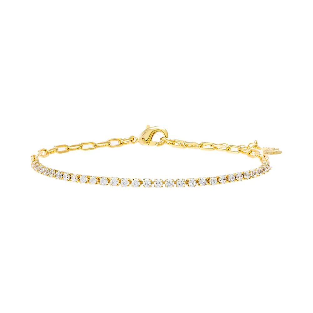 CZ Half Tennis Link Bracelet