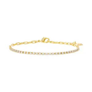 CZ Half Tennis Link Bracelet