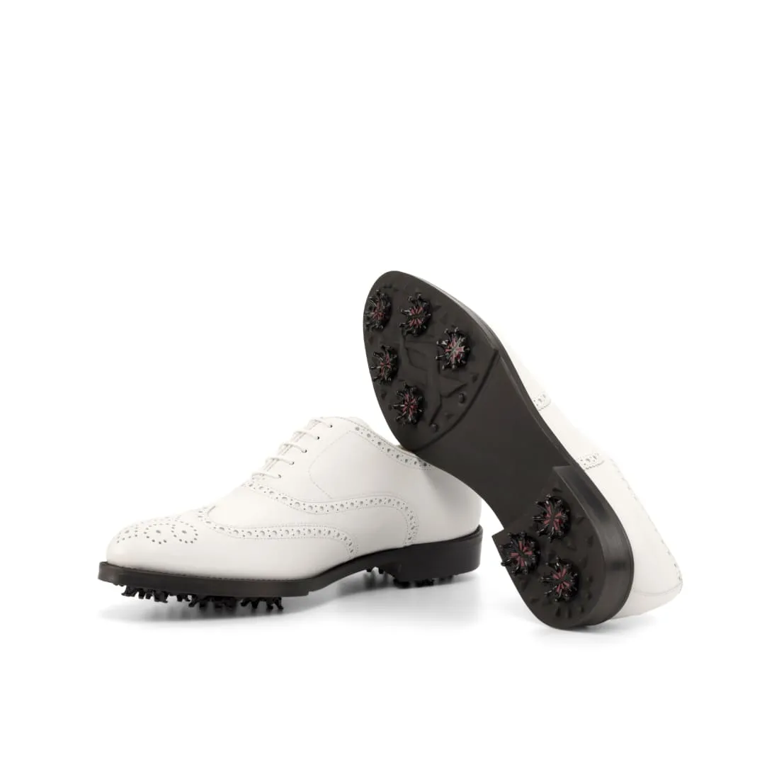 Derby brogue à lacets de golf en cuir blanc