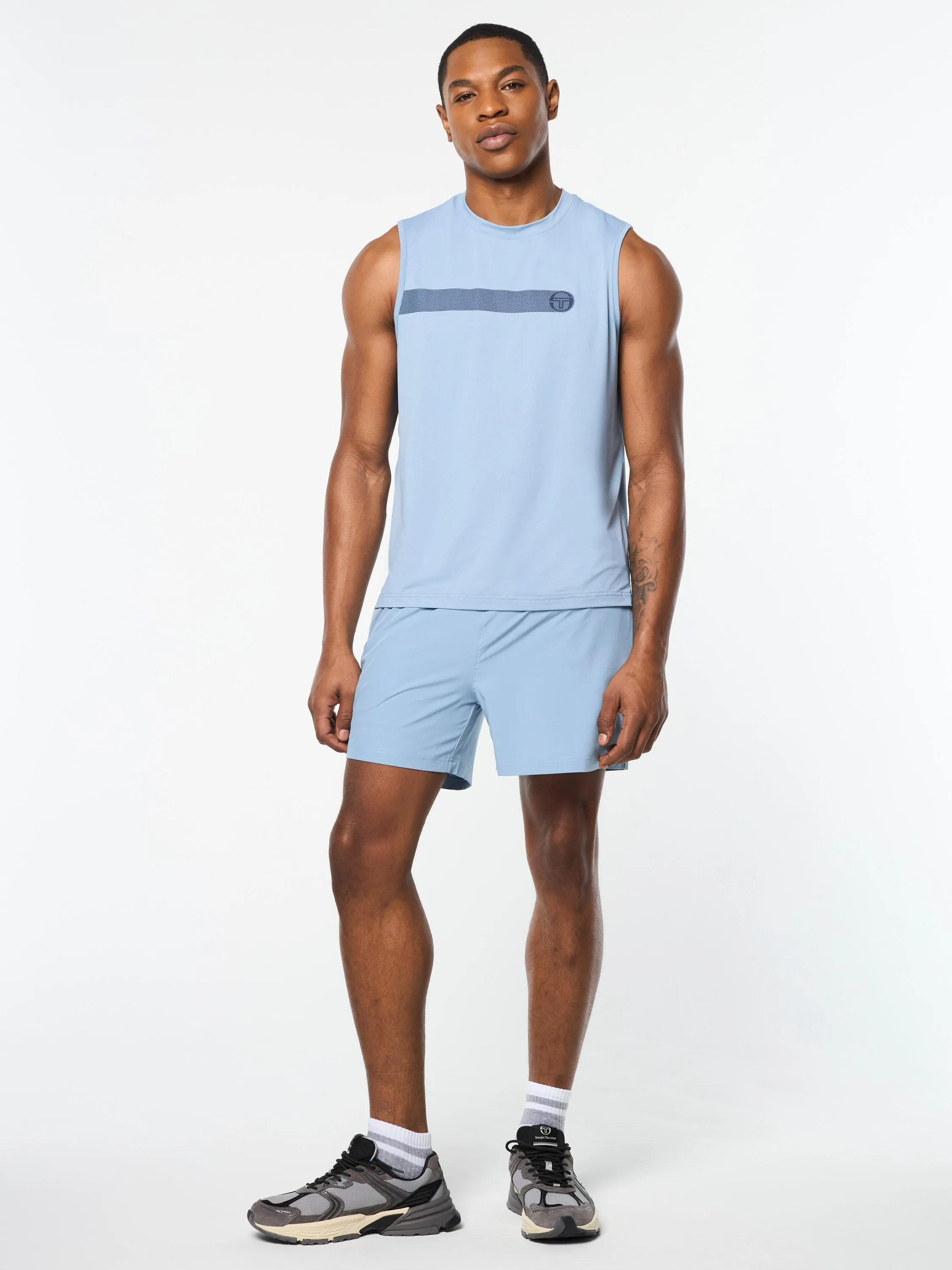 Elio Performance Tank- Faded Denim
