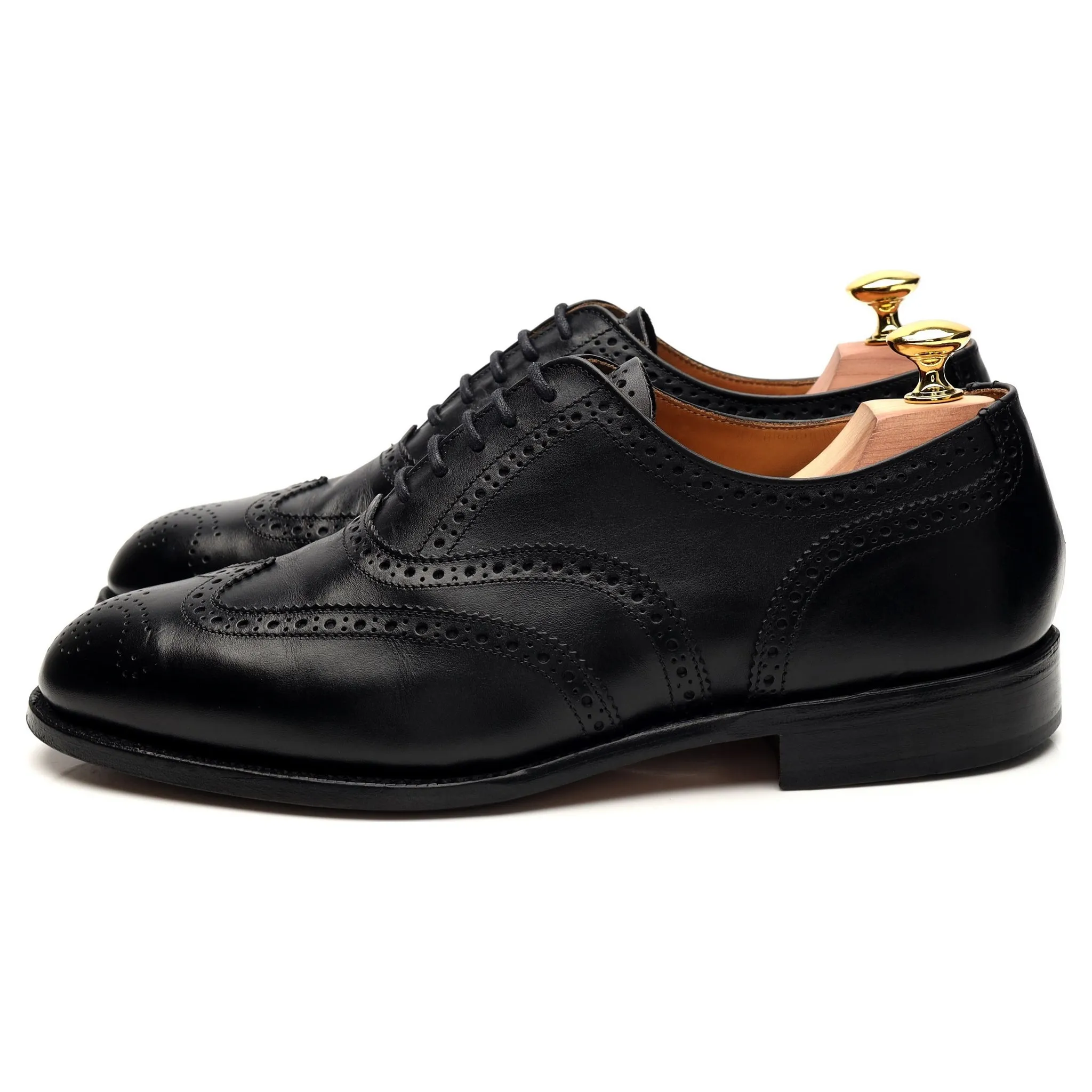 'Epsom' Black Leather Oxford Brogues UK 7