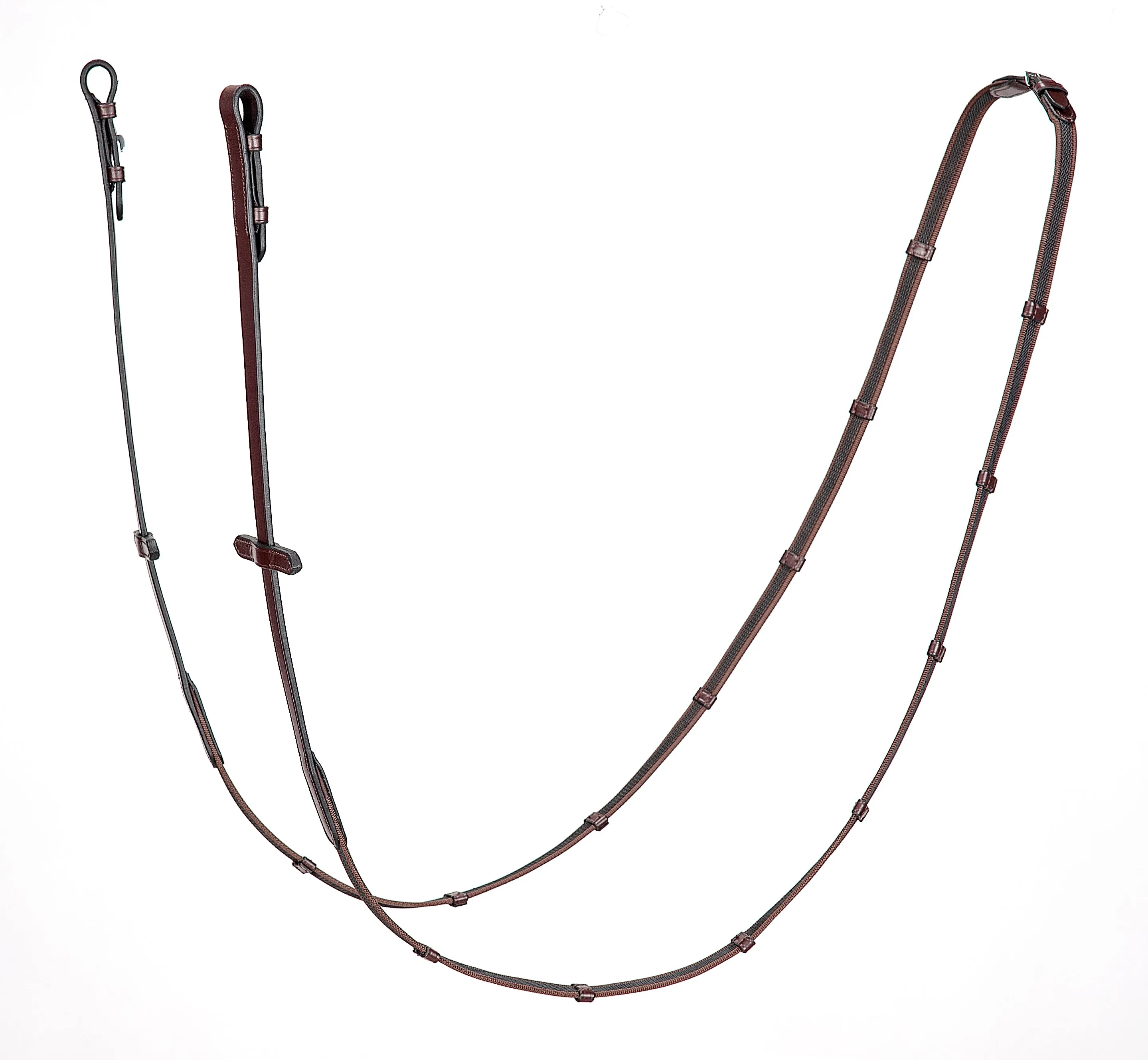 Equiline Anti Slip Reins- Brown