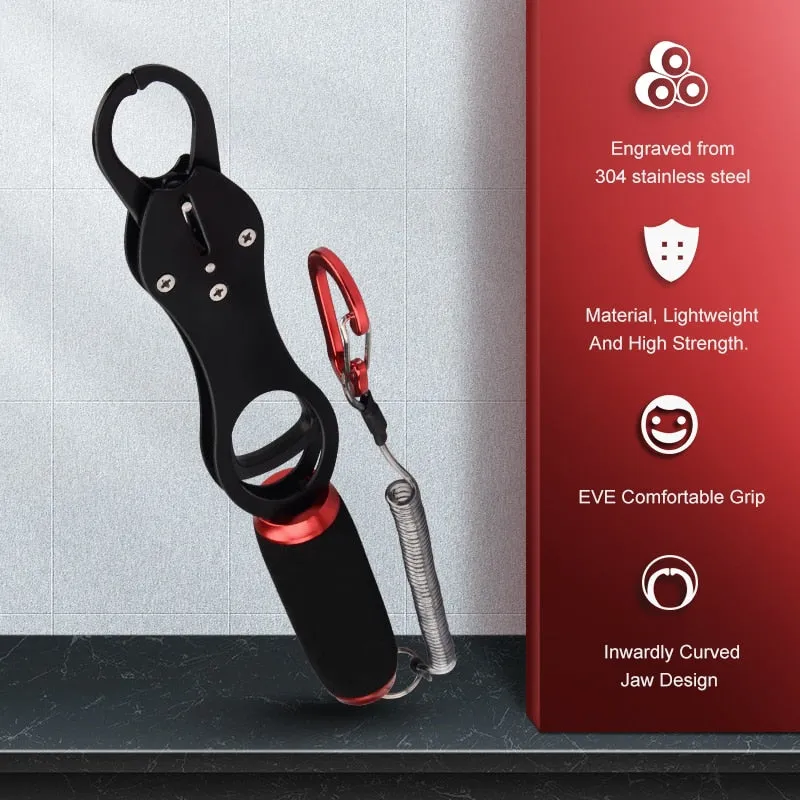 EVA Anti-Slip Handle Grip Portable Stainless Steel Fishing Lipgrips Hook Lip Holder Fish Gripper Fishing Tackle Pliers Tool