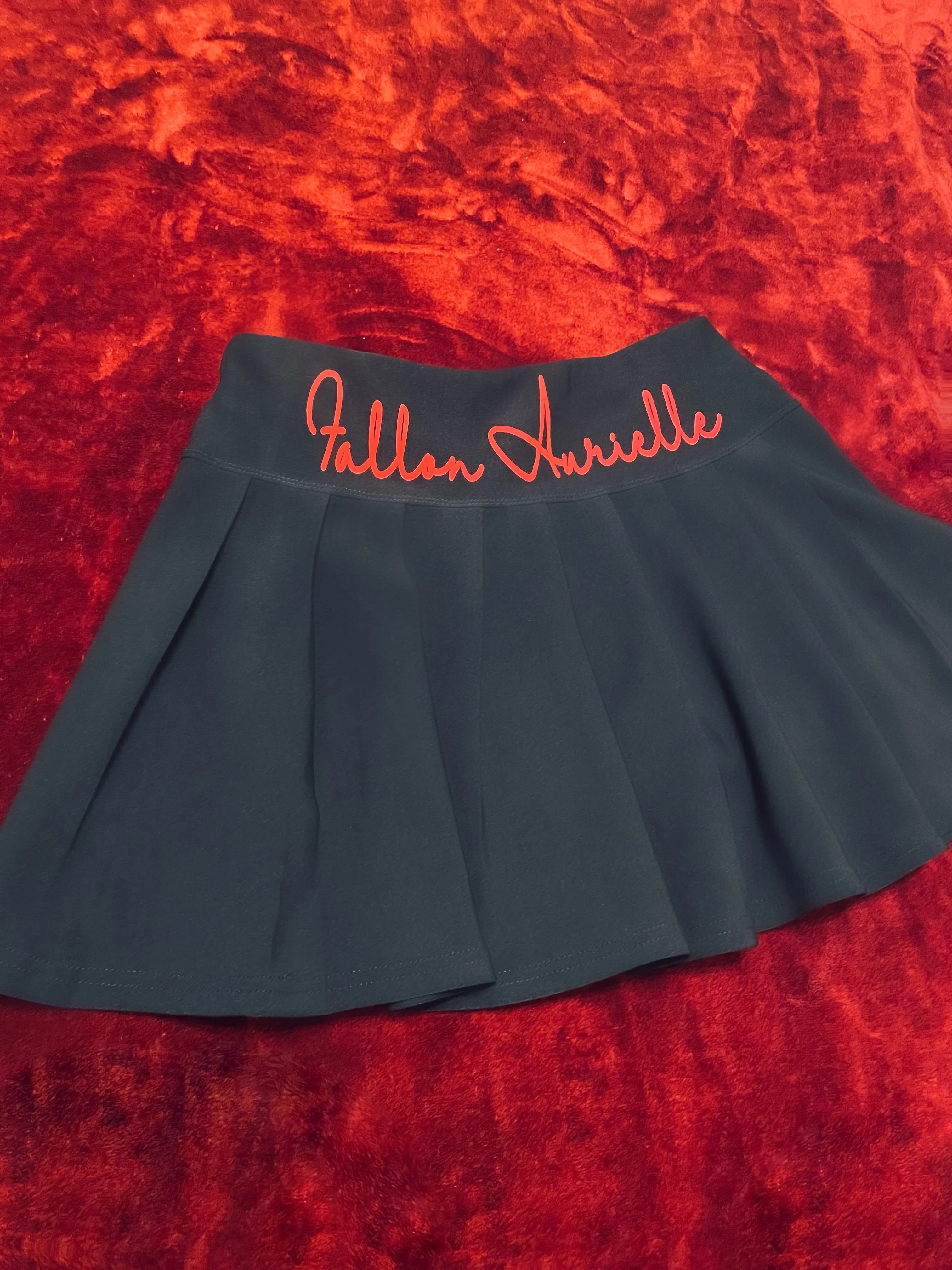 Fallon Aurielle It Girl Tennis Skirt (Black & Red)