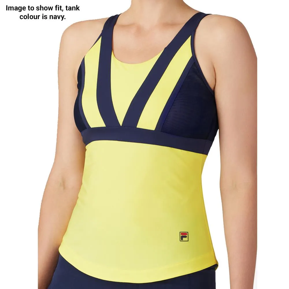 Fila Women's Alley Halter Tank - Fila Navy/Limoncello