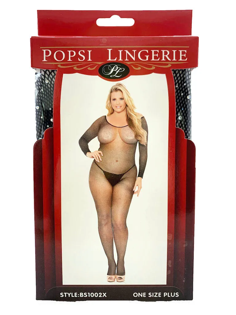FishNet Rhinestone Bodystocking Plus Size