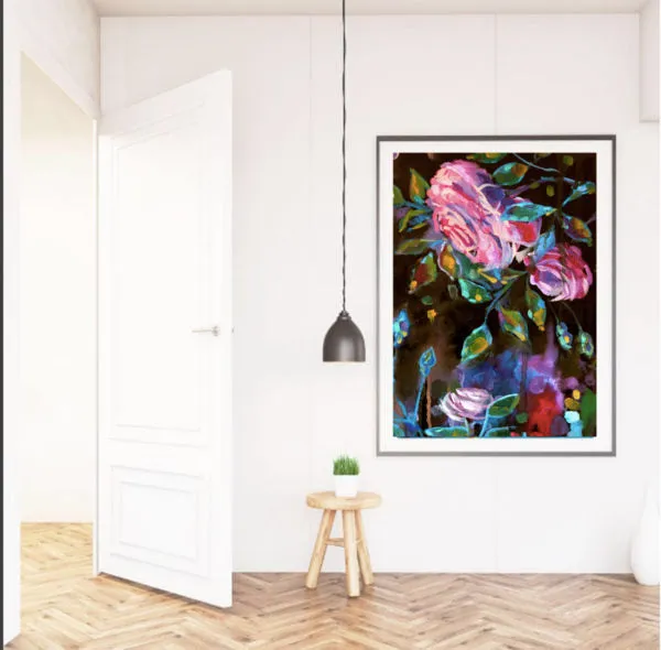 Floral Art Canvas Print “Summer night I” Canvas Wall Art