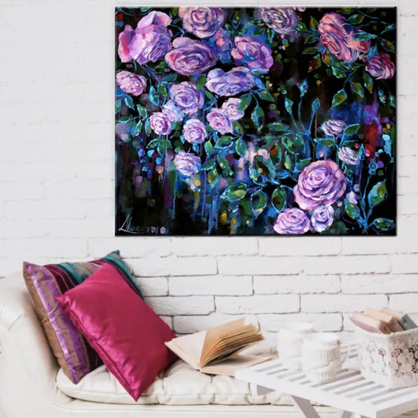 Floral Art Canvas Prints “Summer Night” Canvas Wall Art