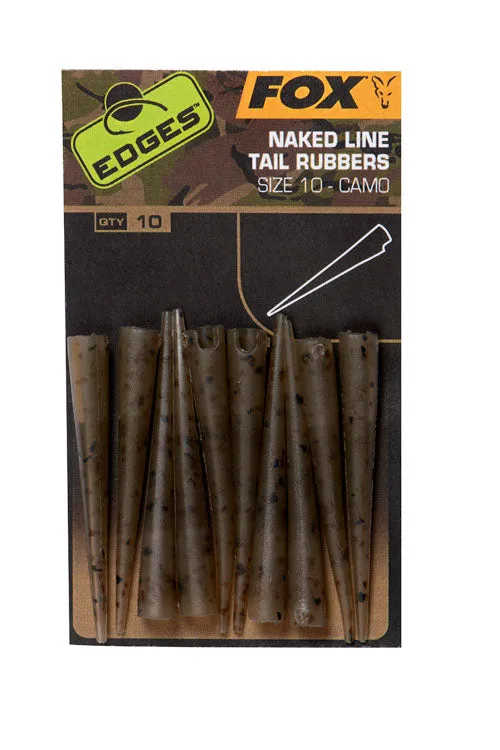 Fox Edges Camo Naked Line tail rubbers size 10 x 10