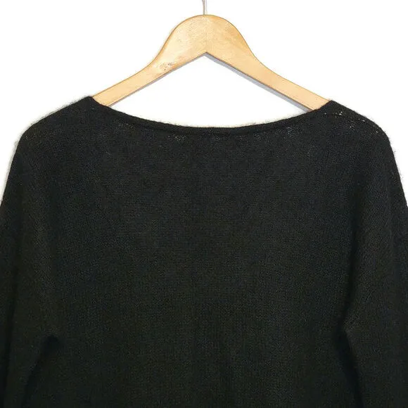 Free People Alpaca Wool Scoop Neck Long Sleeve Pullover Sweater Size S