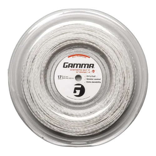 Gamma Synthetic Gut 17/1.27 Wearguard Tennis String Reel (White)
