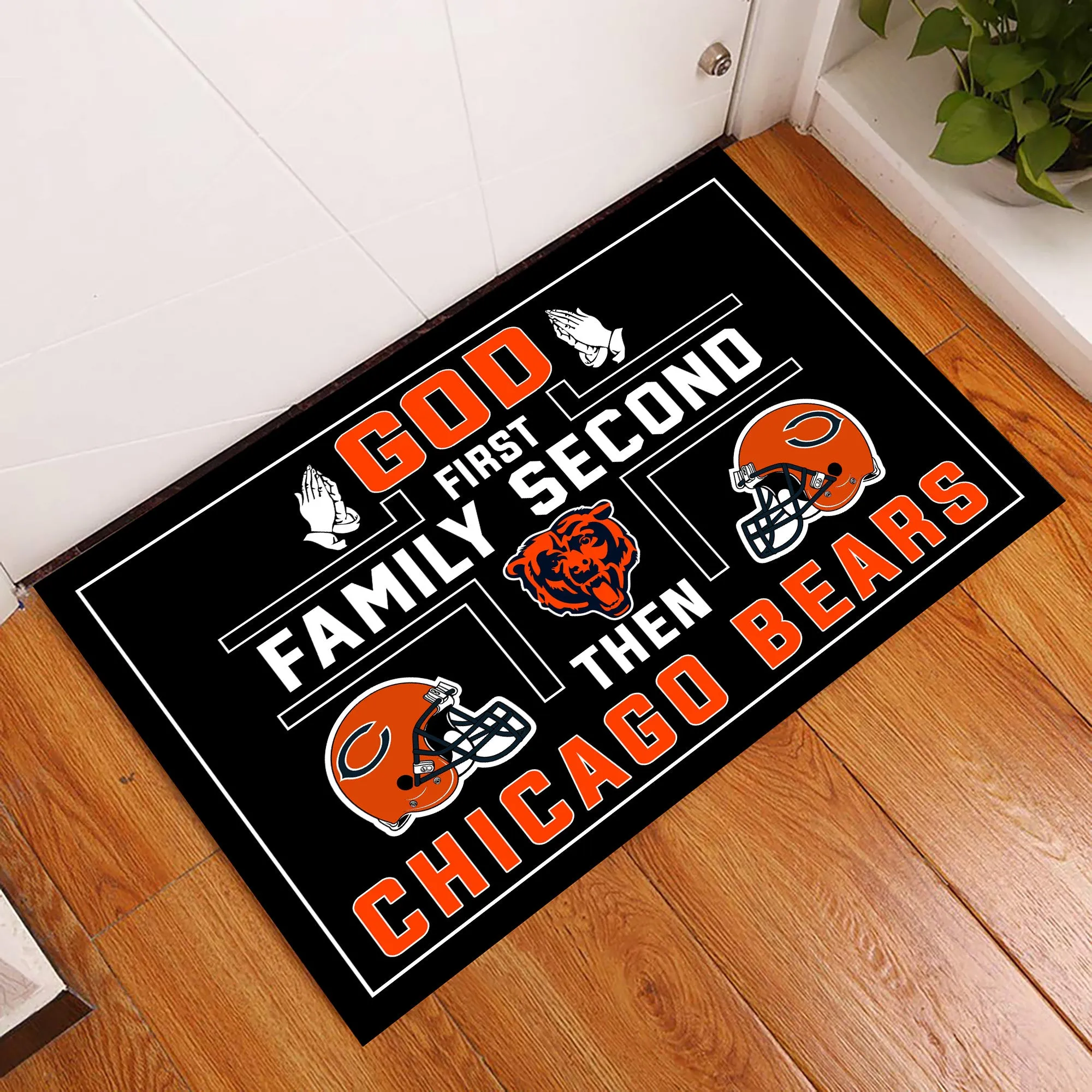 God First Family Second Then CCGB Football - Anti Slip Indoor Doormat