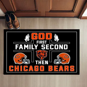 God First Family Second Then CCGB Football - Anti Slip Indoor Doormat