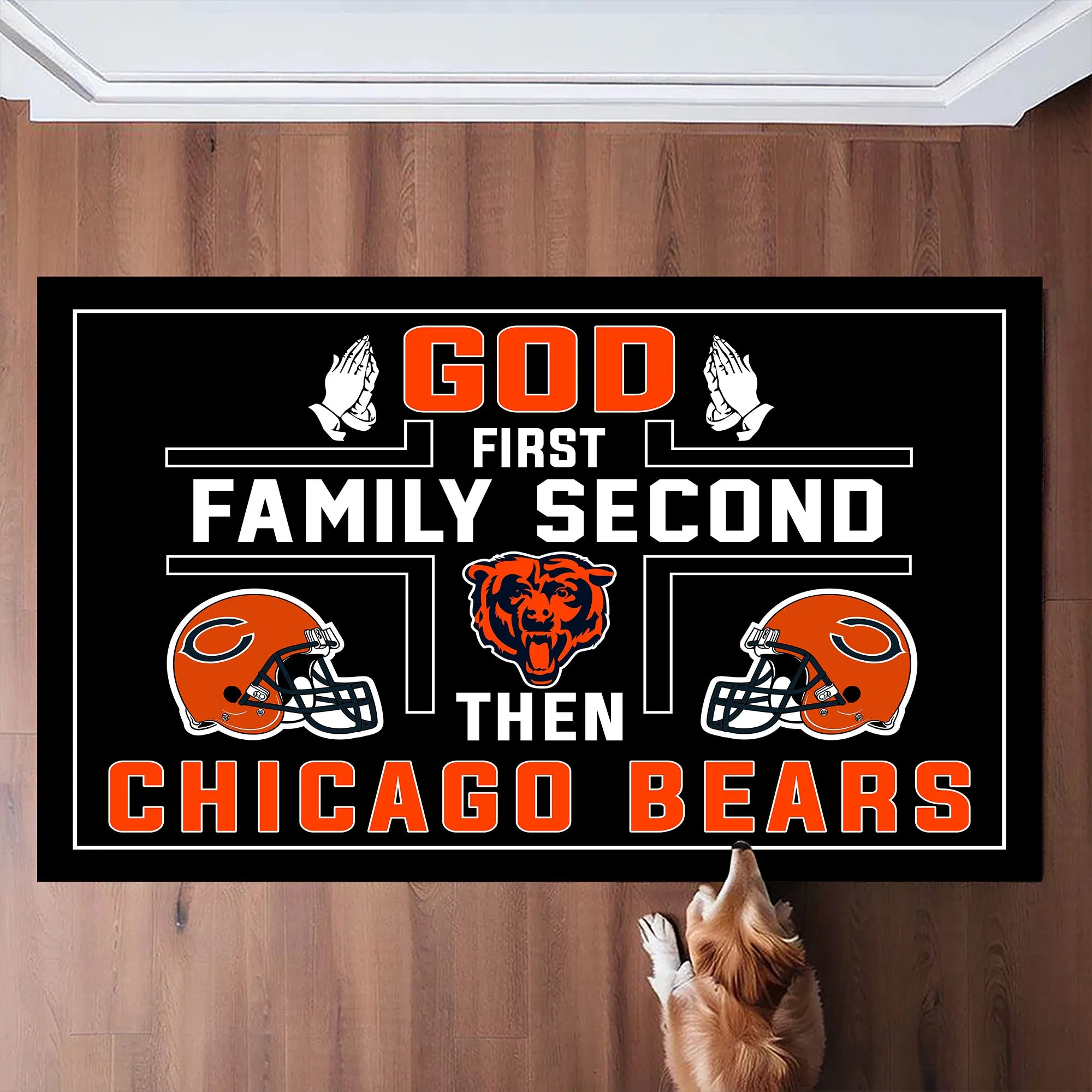 God First Family Second Then CCGB Football - Anti Slip Indoor Doormat
