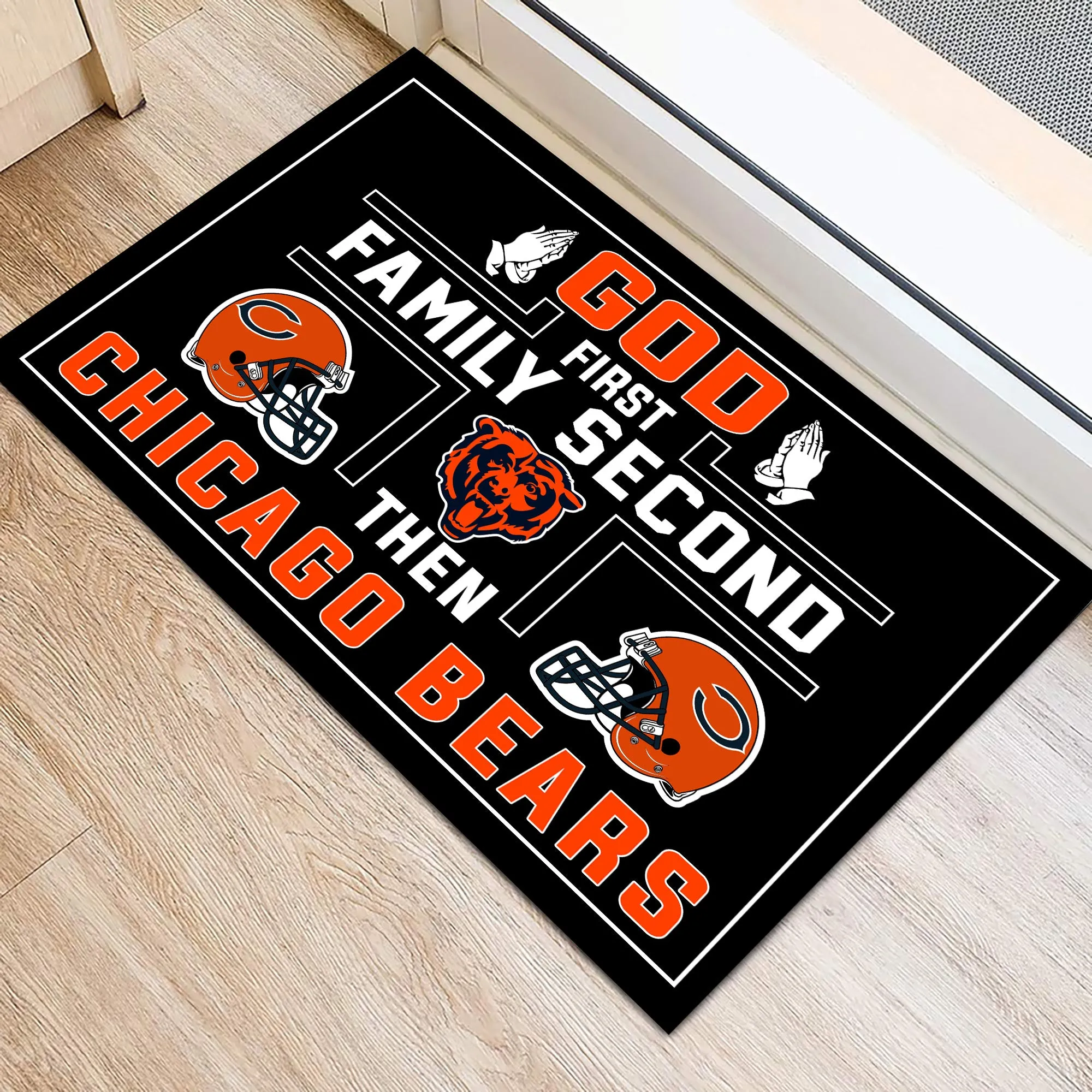 God First Family Second Then CCGB Football - Anti Slip Indoor Doormat