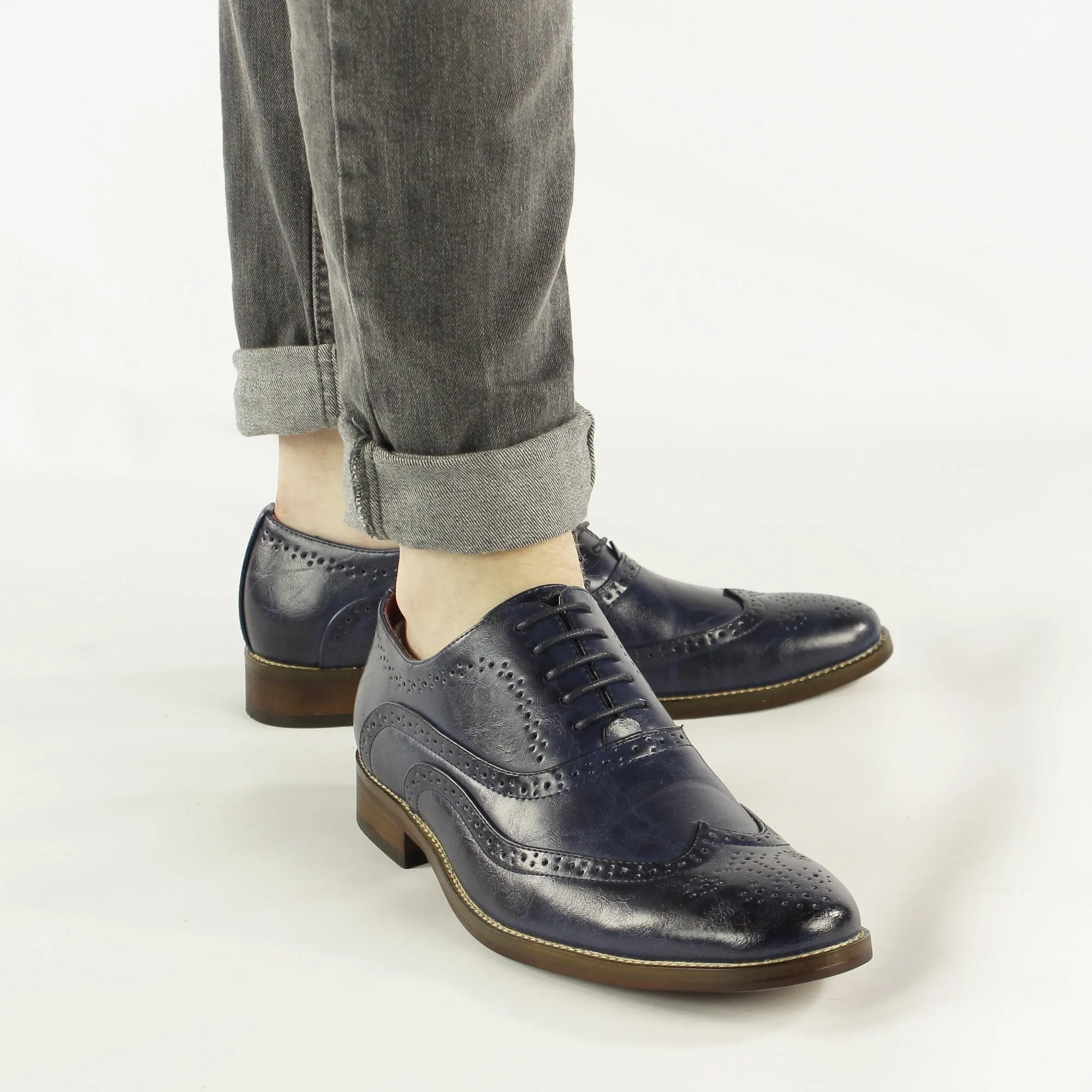 Goor MASON Mens Wingtip Brogues Aegean Blue