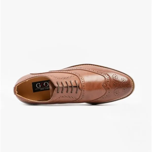 Goor MASON Mens Wingtip Brogues Brown