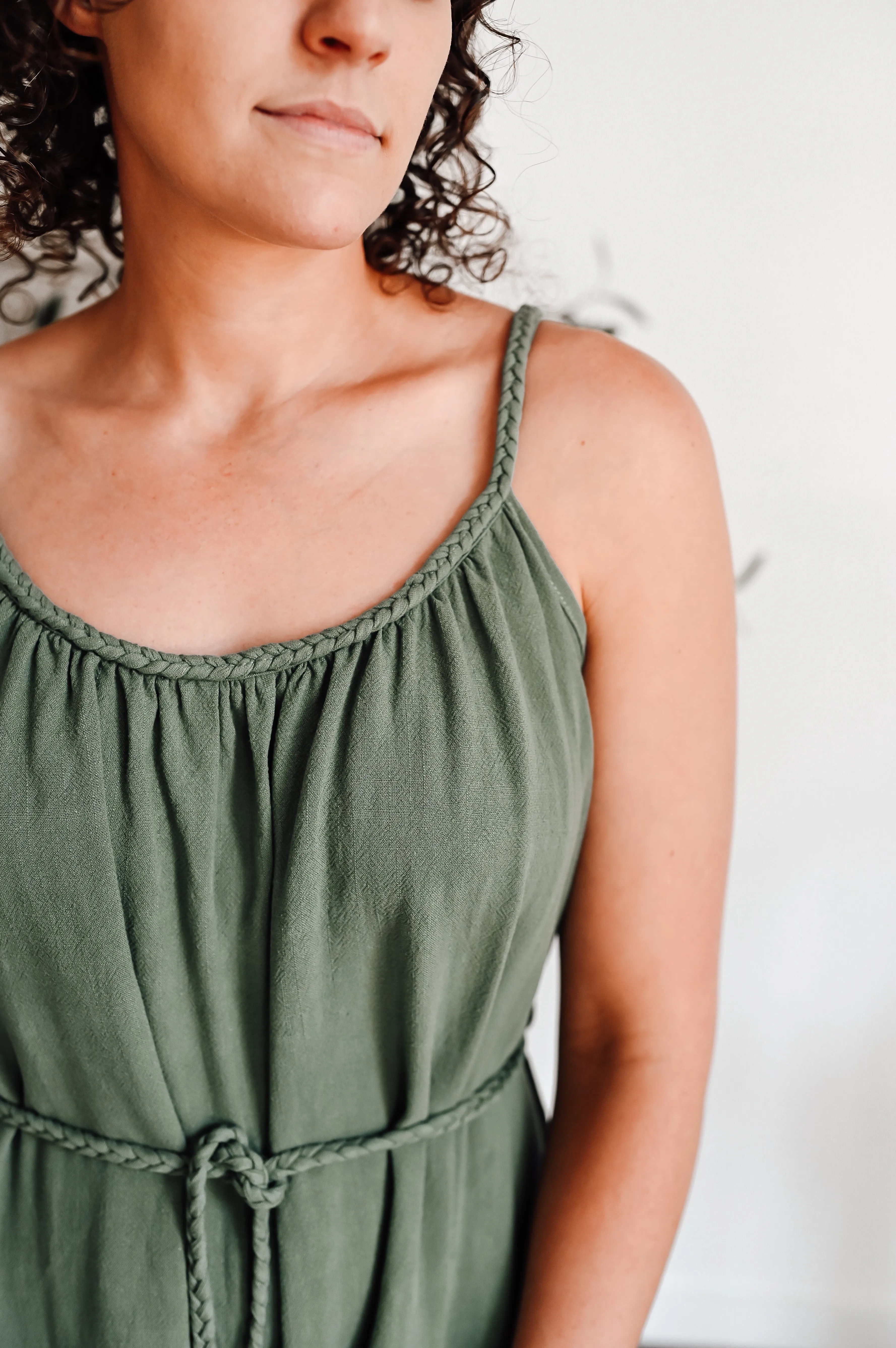 Green Braided Romper *FINAL SALE*