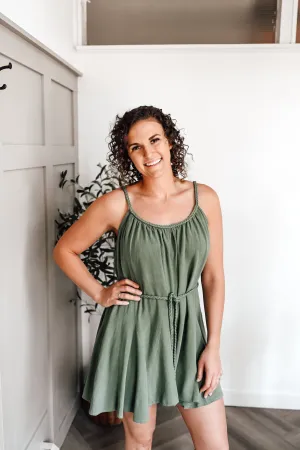 Green Braided Romper *FINAL SALE*