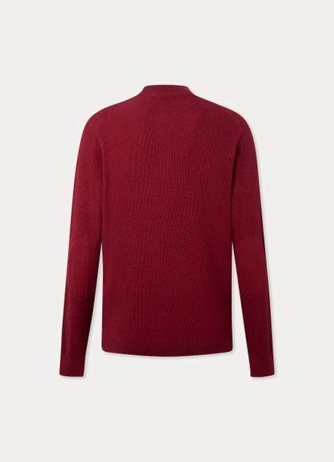 Hackett Mens Half-zip sweater - Red Syrah
