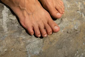 Hammered Beaded Toe Ring