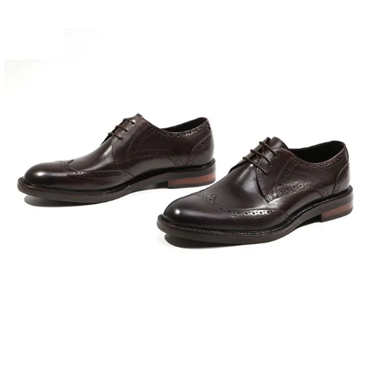 Handmade Black & Brown Leather Wingtip Dress Shoes