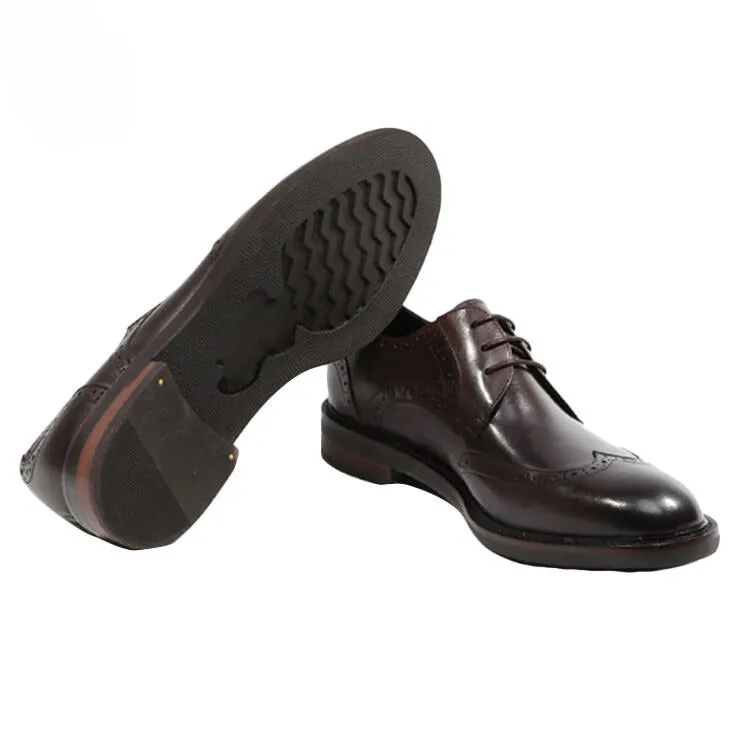 Handmade Black & Brown Leather Wingtip Dress Shoes