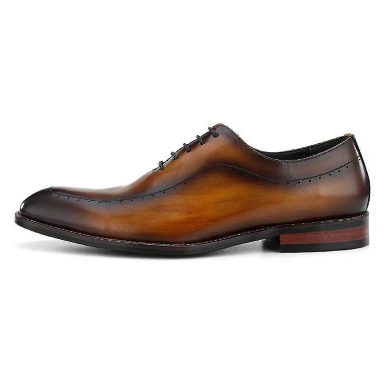 Handmade Classic Brogues Dress Shoes in Full Grain Cow Leather