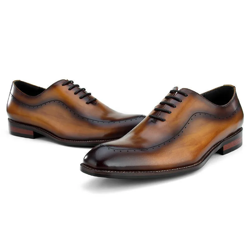 Handmade Classic Brogues Dress Shoes in Full Grain Cow Leather