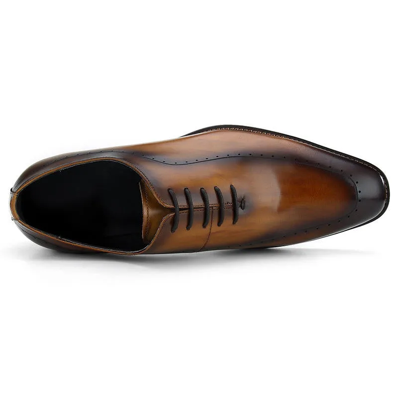 Handmade Classic Brogues Dress Shoes in Full Grain Cow Leather