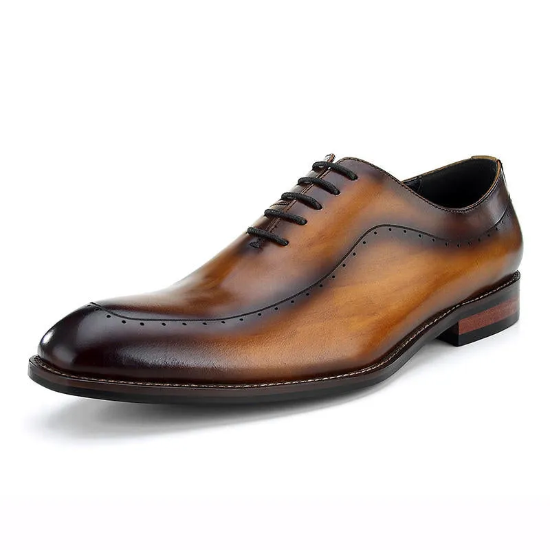 Handmade Classic Brogues Dress Shoes in Full Grain Cow Leather
