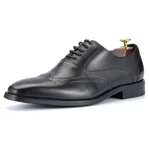 Handmade Cow Leather Wingtip Brogues Dress Shoes