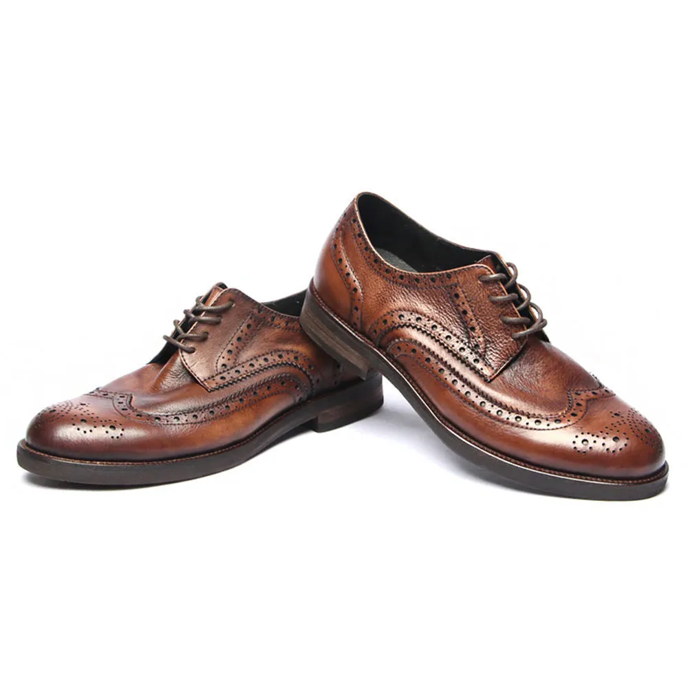 Handmade Leather Wingtip Brogues for Men