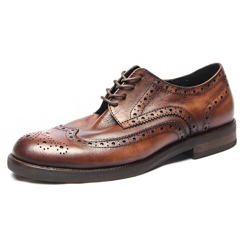 Handmade Leather Wingtip Brogues for Men