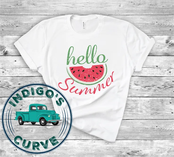 Hello Summer Watermelon Short Sleeve Tee